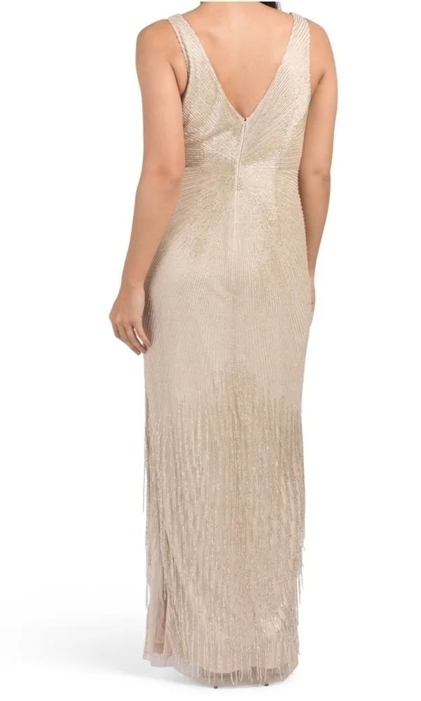 Aidan Mattox Women's Plunging V Neck Gown - Picture 4 of 15